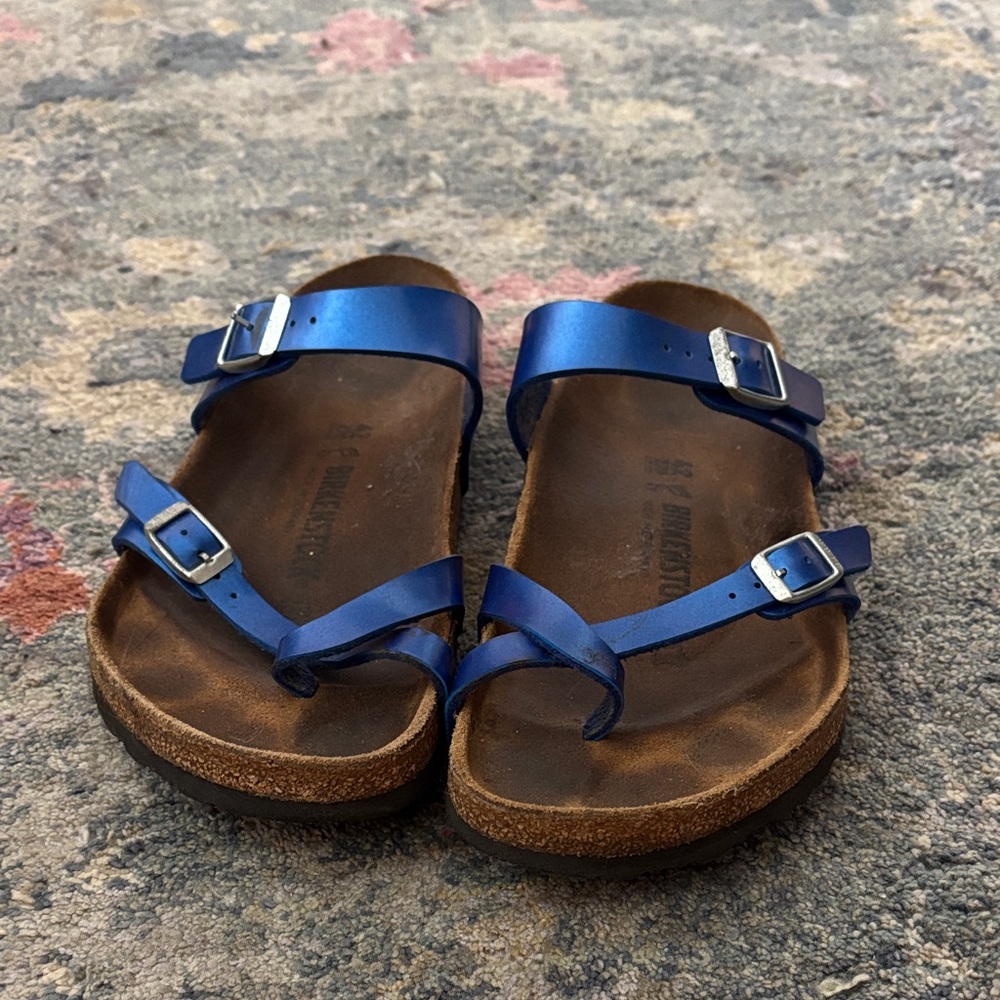 Birkenstock Metallic Blue Sandals